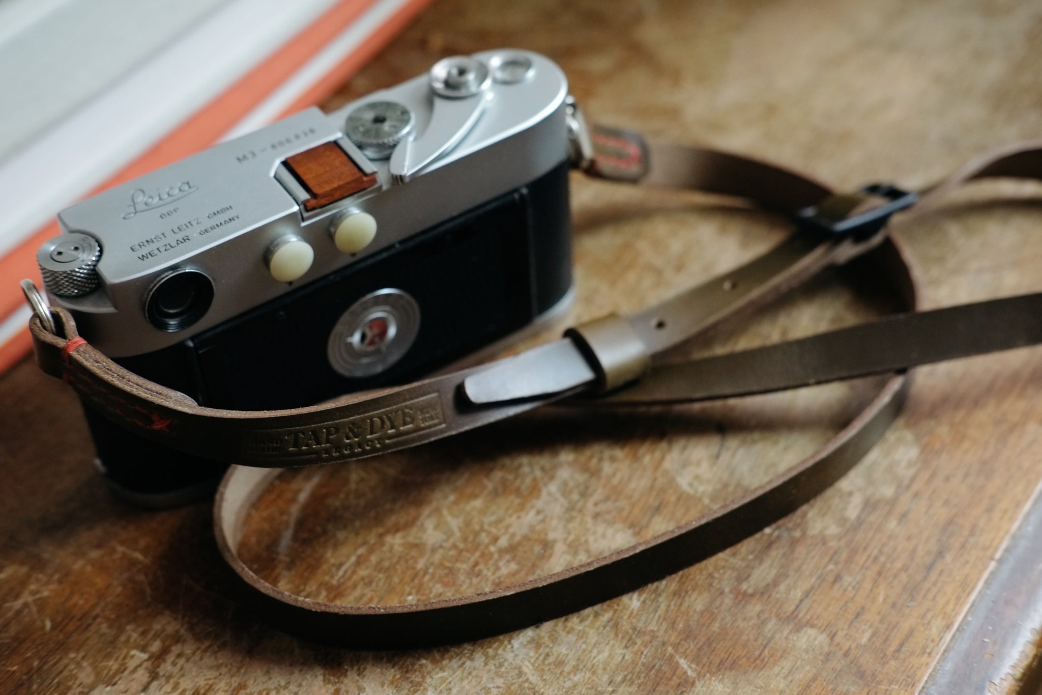 LEGACY slim adjustable camera strap - Brown & Olive Horween
