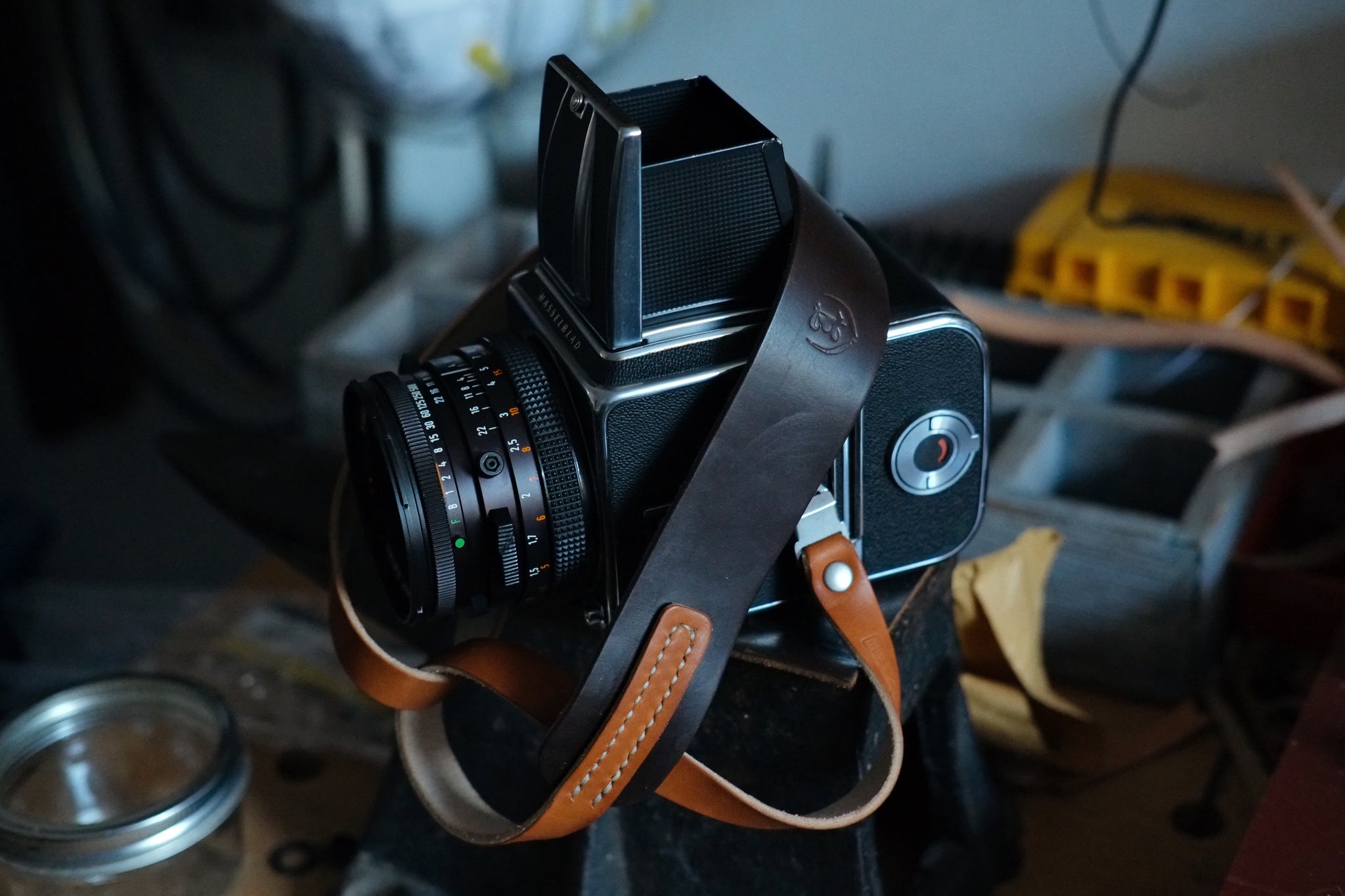 Personalized camera straps with stiching