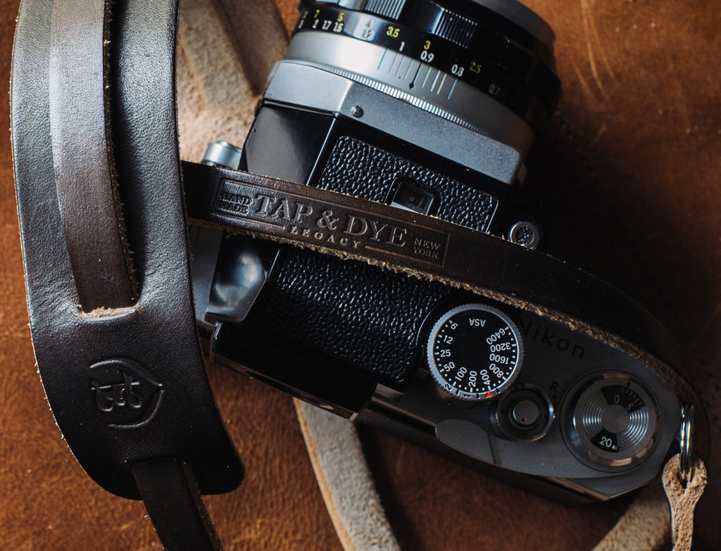 L E G A C Y leather camera fixed length neck/shoulder strap - Dark Chocolate