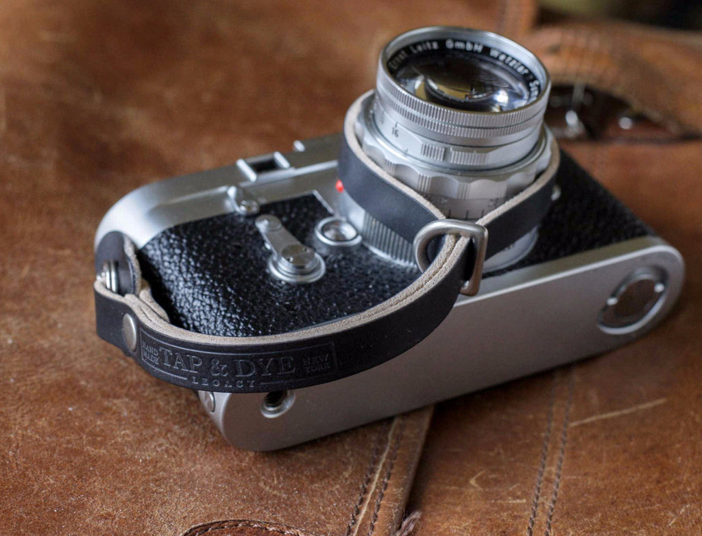 L E G A C Y leather camera wrist strap - Black & Natural, Crimson, Antique Tan